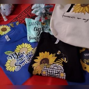 Tshirts sunflower themed. Free tote with purchase!